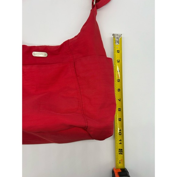 baggallini Red Nylon Zip Close Tote Pockets Bag Crossbody Luggage Handle Sleeve - Picture 7 of 9